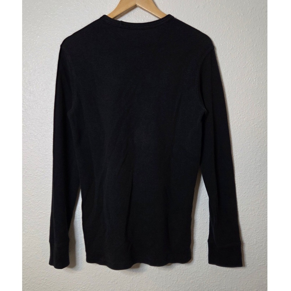 Volcom Black Waffle Knit Thermal Long Sleeve Skate Surf Grunge Top M - Picture 2 of 5